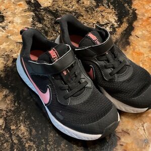 Nike Kids Black and Pink Athletic Sneakers